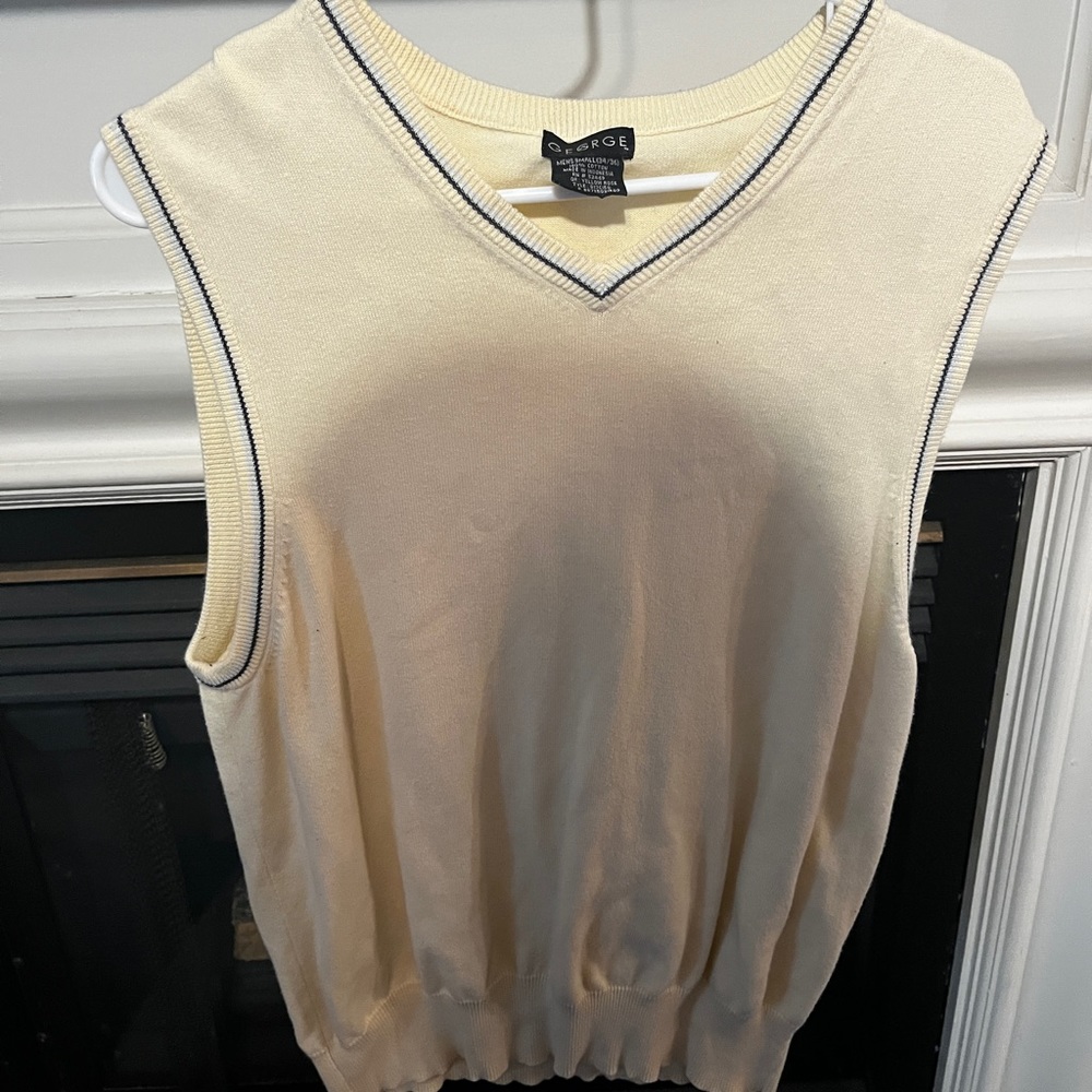 Pale Yellow Mens sweater vest.